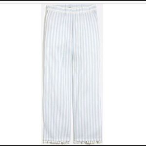 NWT J Crew Striped Pom Pom Beach Cover Up Pants M